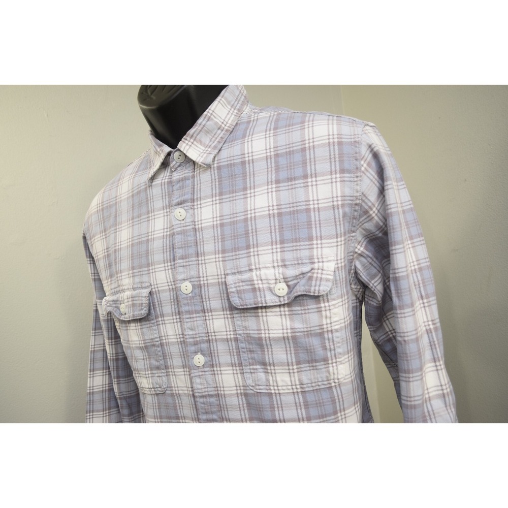 J.CREW Flannel Shirt Plaid Long Sleeve Button Up Pockets Mens Size Medium
